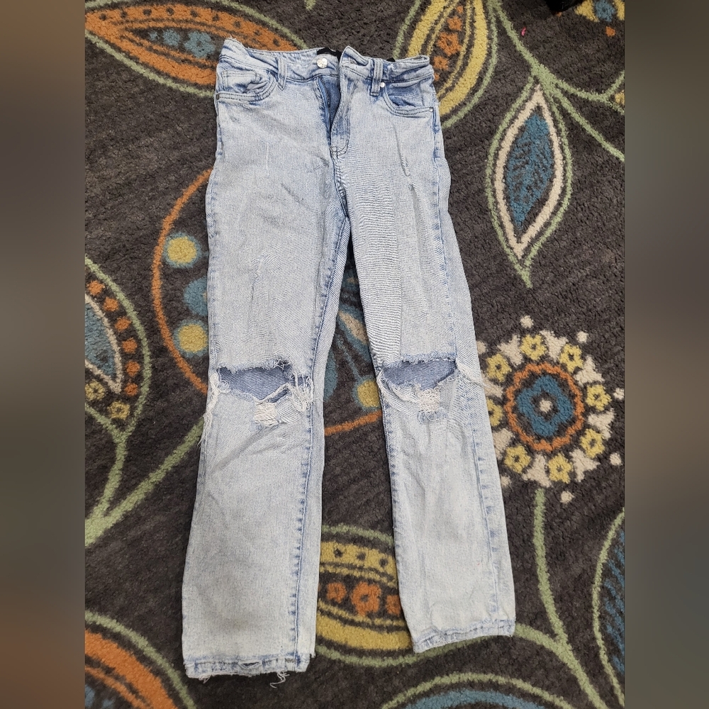 Light Blue Distressed Women's Jeans